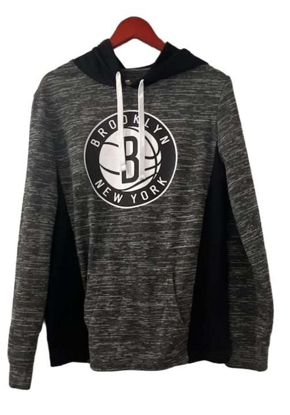 Fanatics Brooklyn Nets Hoodie Size M Gray Black Pullover Basketball
